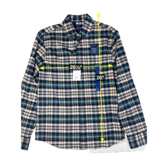 NWT Apt. 9 Blue Plaid Button Up Flannel Shirt Untucked Fit Mens Size Small S - Picture 12 of 12
